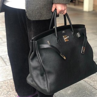 Hermes Birkin 50 Replica Handbag Taurillon Clemence H Stamp Silver Metal Fittings erv95587