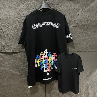 Chrome Hearts Scroll Multicolor Colorful Cross T-shirt Fake Kuv70305 Sold Out