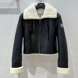 Immediate delivery Dior jacket replica leather and beige lambskin 358V63AL804_X9580