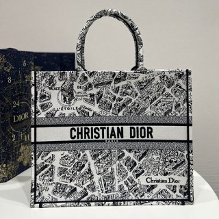 Dior Book Tote Replica Bag Plan de Paris White dec25453