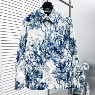 Louis Vuitton Printed Cotton Overshirt with Tracking Replica 1ABNSP