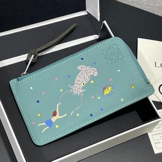 Free shipping Loewe fake squid coin card holder napa calf collaboration loz52829