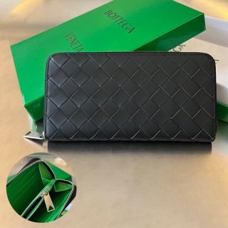 Extremely rare! Fake Bottega Veneta Intrecciato Zip Around Wallet bog32781