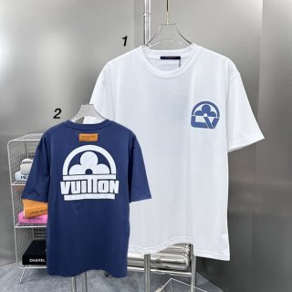 Express delivery Louis Vuitton replica cotton short sleeve crew neck T-shirt 2 colors vuk57916