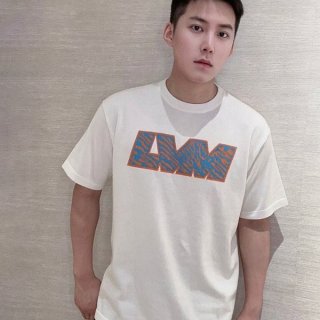 Louis Vuitton Replica "LVM" Logo Crew Neck White T-Shirt vur41302