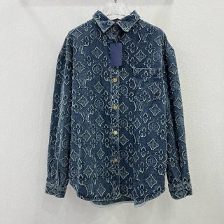 Louis Vuitton Monogram Long Sleeve Cotton Shirt with Tracking Replica vug16022