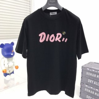 Cute Dior ◆ High quality simple logo embroidered cotton jersey T-shirt fake dep77950