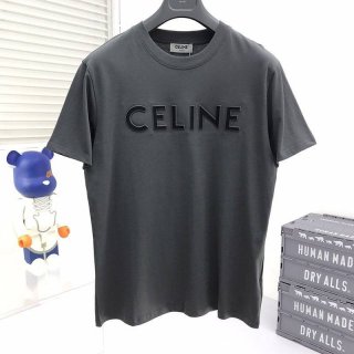 Battle for Celine Replica Loose T-Shirt Cotton Grey Cey81651