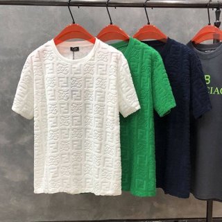 Most popular☆Tax included☆Fendi FF logo monogram black T-shirt fake 3 colors few32608
