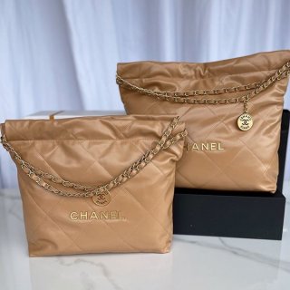 Very popular! Chanel 22 handbag replica camel shn74520