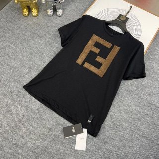 Classic Fendi Black Cotton T-Shirt Replica FY0894A2BNF0QA1