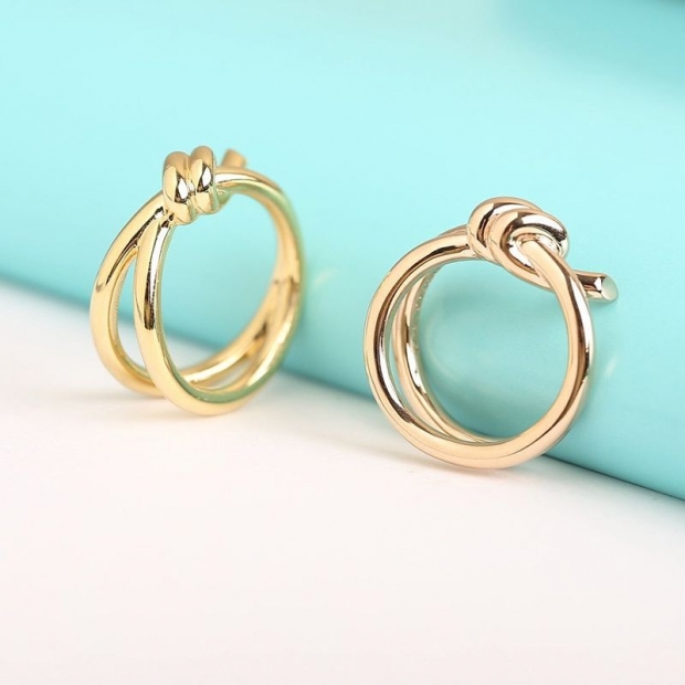 Sold out? Tiffany Knot 18K Gold Ring Replica 2 Colors Tix53388