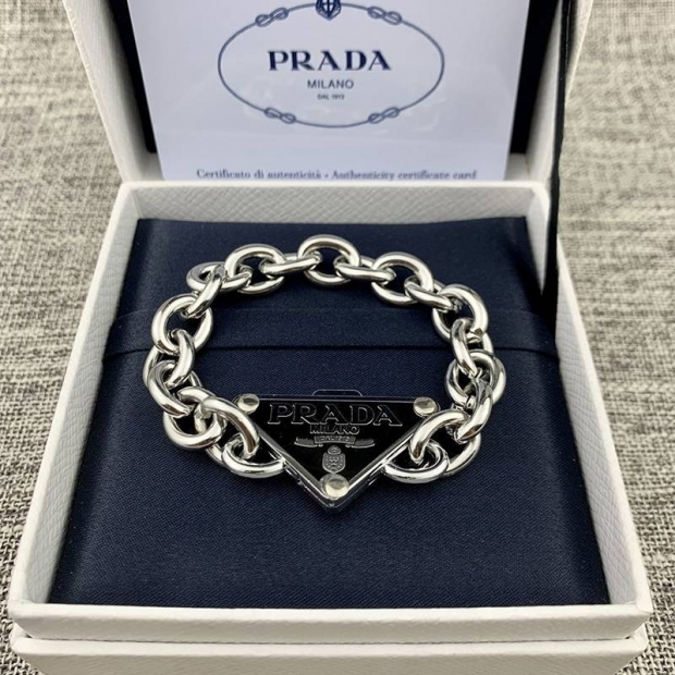 Sold out Prada Logo Triangle Bracelet Replica pur48763