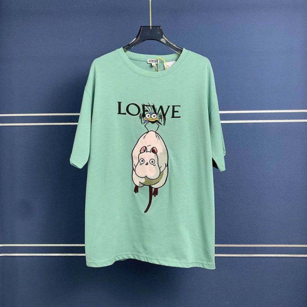 Cute Loewe x Ghibli Haedori Crew Neck T-Shirt Replica lom16507