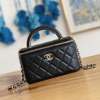 Rare Chanel Vanity Replica Navy Champagne Gold shz07769