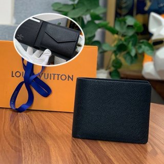 Very popular: Louis Vuitton Portefeuille Marco NM replica bi-fold wallet in black vub70262