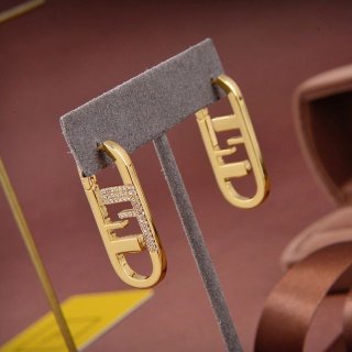 New sale Fendi gold color earrings replica 8AH290B08F0CFK