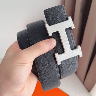 Rare ★ Hermes ★ Silver Ankle H 38mm reversible belt fake erk68545