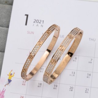 New sale Cartier LOVE bracelet replica, pave diamonds, 2 sizes kao25025