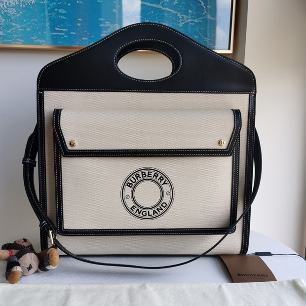 Burberry Shoulder Bag Replica Mini Two-Tone Canvas & Leather Pocket Bag Baz55041
