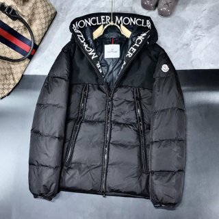 Classic and popular Moncler? Lettering embroidered hooded down jacket fake mok09116