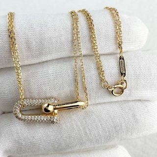 Rare Tiffany & Co. Hardware Double Link Pendant YG Tiw38236