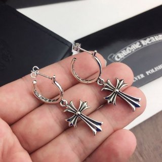☆Super popular☆ Chrome Hearts earrings fake CROSS HOOP Cross hoop earrings Kud76446