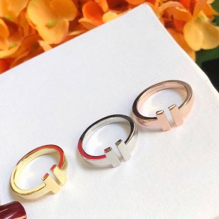 Popular Tiffany T wire ring replica 18K Tio45473