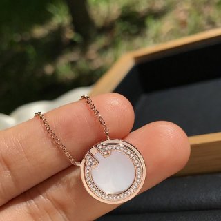 No. 1 in cumulative sales! Tiffany T Two Mother of Pearl Circle Fake Pendant Tit47212