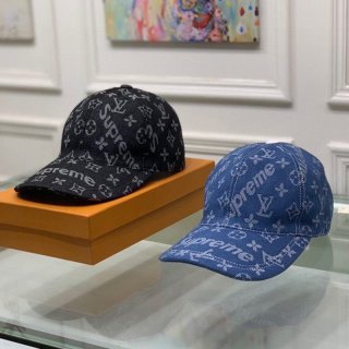 Rare color Supreme Louis Vuitton cap replica Perforated Camp Cap navy 2 colors vub13408