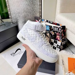 Classic Louis Vuitton Nike Replica Monogram Air Force 1 High Top Sneakers naf59446
