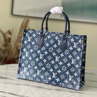 ☆Super popular☆22 Spring/Summer Louis Vuitton On the Go Replica Bag Denim Blue Bag M59608