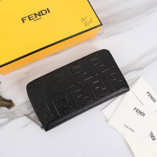 Eye-catching color Fendi Lamb Leather Peekaboo Customized Logo Card Zipper Wallet Replica 7M0264A72VF0GXN