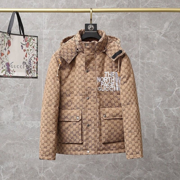 Gucci North Face Down Fake GG Canvas Bomber Jacket 657012 Z8AM4