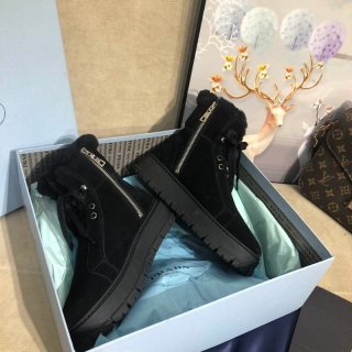 Popularity rising Prada brow shirred line suede fake snow boots pui64053