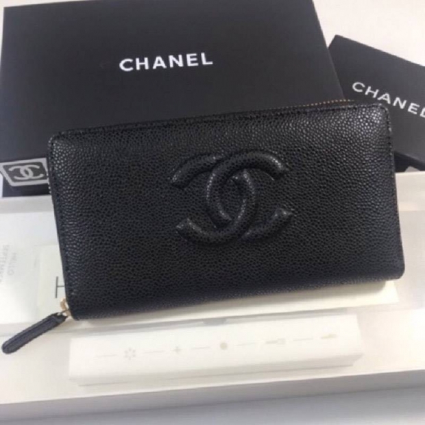 ☆Super popular☆Chanel caviar skin long wallet replica camel A50071