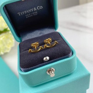 Free shipping Tiffany T 18k white gold .48c diamond hoop earrings Tit91895