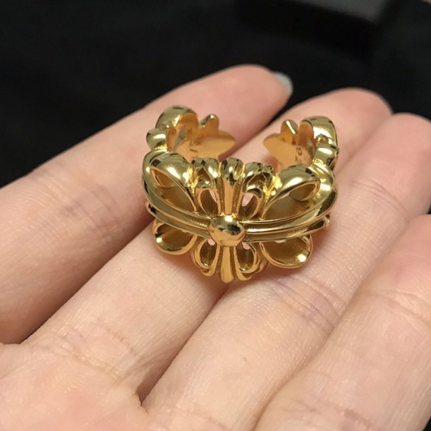 CHROME HEARTS FLORAL CROSS RING CH REFAKE KUF66308