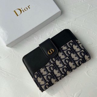Before it sells out! Dior Oblique Caro Fake Folding Wallet dea26320