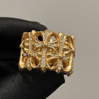 Rare Chrome Hearts Cemetery Ring 22K x Pavé Diamonds Kun96226