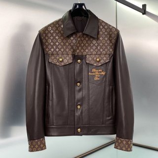 Louis Vuitton Monogram Leather Jacket Replica vut73719
