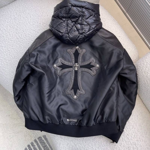 21-22AW Sale Best Chrome Hearts JJ DEAN Leather Jacket Down Bottoms Replica Kul74276