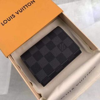 Louis Vuitton Wallet Replica Card Case Damier Leather Logo N63338