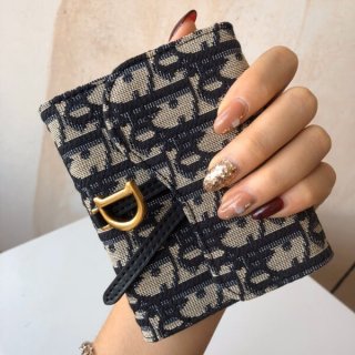 Celebrity favorite Dior Oblique Saddle Fold Wallet deg20657