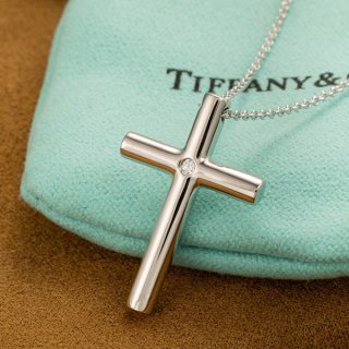 Attention ★ Tiffany Parody Necklace Cross 1 Point Diamond Tix89157