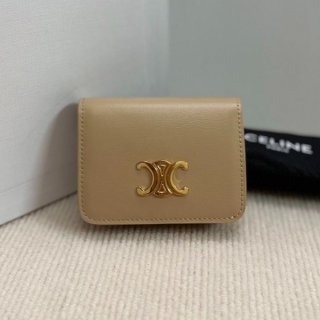 Extremely rare! Celine Triomphe Compact Wallet Nude Wallet Replica 10K623DPV03ND