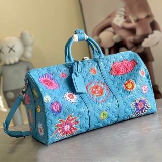 Super Hot Topic! Louis Vuitton Collaboration LV x YK Keepall 50 Replica Face M21713