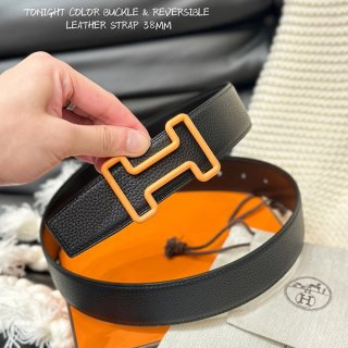 Hermes Replica Belt Buckle "Tonight Color" & Leather Belt (Kit) 38mm ere35905