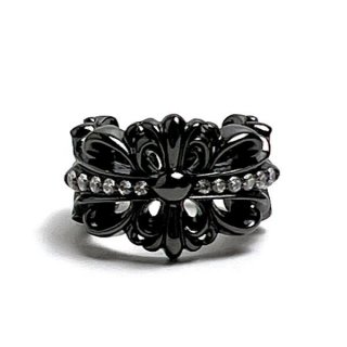 CHROME HEARTS Double Floral Cross Ring, Cheap, Diamond, Kuf52695