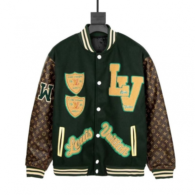 ☆Super popular☆【Louis Vuitton jacket replica】Varsity leather jacket vuq48676